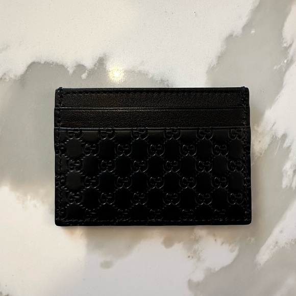 Authentic New without tag micro Guccisimma 5 slot Gucci card holder black - Picture 3 of 6